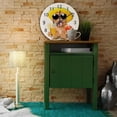 thumbnail image 4 of SKYSONIC Silent Wooden Round Wall Clock Funny Dog in Summer Hat and Cocktail Non Ticking Battery Operated Clocks for Home Office Living Room Bedroom, 4 of 6