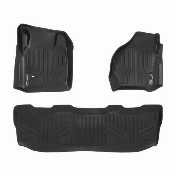 Smartliner SA0176-B0176 Custom Fit 2 Row Floor Mats Liner Set for 1999-2007 Ford F-250, Black