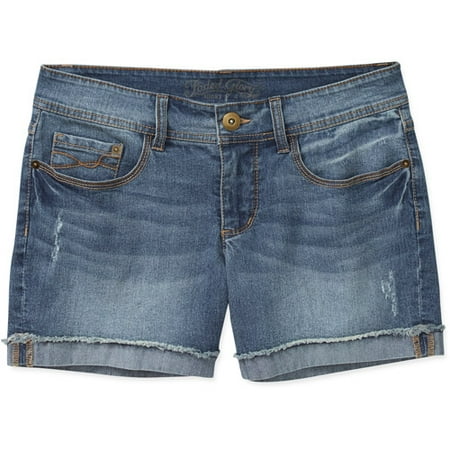 Faded Glory Women's Boyfriend Distressed 4.5" Denim Shorts