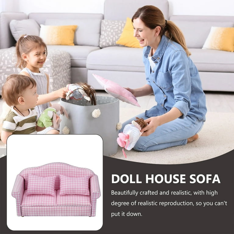 Mini Sofa Dollhouse Furniture Miniature Couch Tiny Toy Decoration