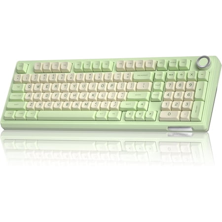 KI99 Pro Mechanical Keyboard Quiet ,Hot Swappable Pre-Lubed Switches Silent Keyboard with RGB Backlit,Gasket Structure Gaming Keyboards(GreenWhite, Silent )