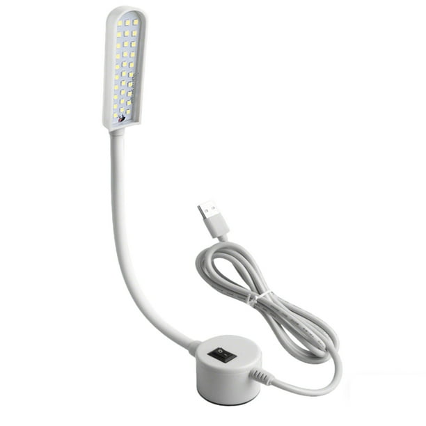 Lámpara LED magnética de escritorio | Luz USB para máquina de coser de 6 W con cuello de cisne flexible para banco de trabajo, lectura y manualidades | Protección ocular con simulación de luz solar