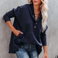 thumbnail image 1 of POINTERTECK Sweat à Capuche Col en V pour Femmes, Décontracté, Surdimensionné, avec Poches (Noir-TG), 1 of 6