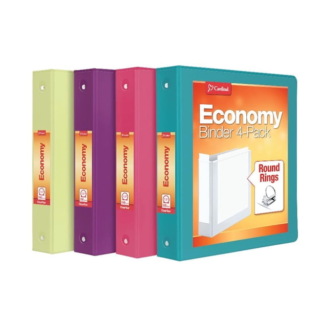 Carpeta Cardinal Durable con 3 anillas, paquete de 4 unidades, 1.5 pulgadas, 350 hojas