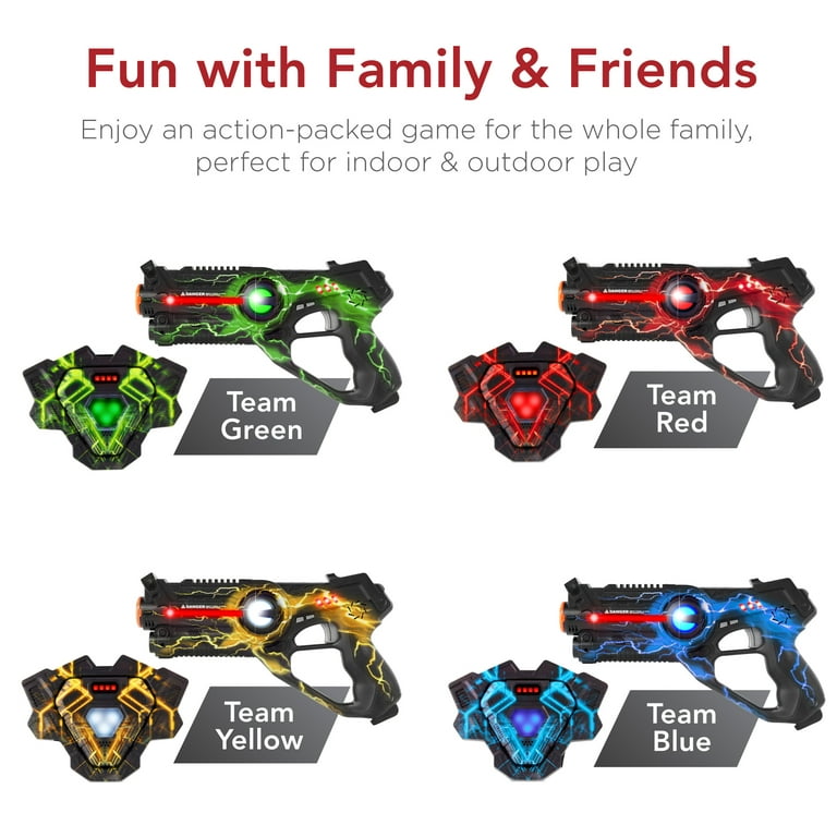 Set of 4 Infrared Laser Tag Blasters for Kids & Adults w/ 4 Settings – Best  Choice Products