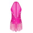 thumbnail image 4 of RUNQHUI Robe de Danse de Salon Sans Manches à Franges Brillantes Salsa Tango Col en V Lyrique Jazz HotPink TTG, 4 of 6