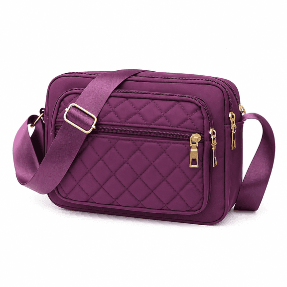 ELORIAH Nylon Crossbody Bags for Women,Easy-To-Match Travel Purse,Comfortable Crossbody Bags for Women Travel,Purple