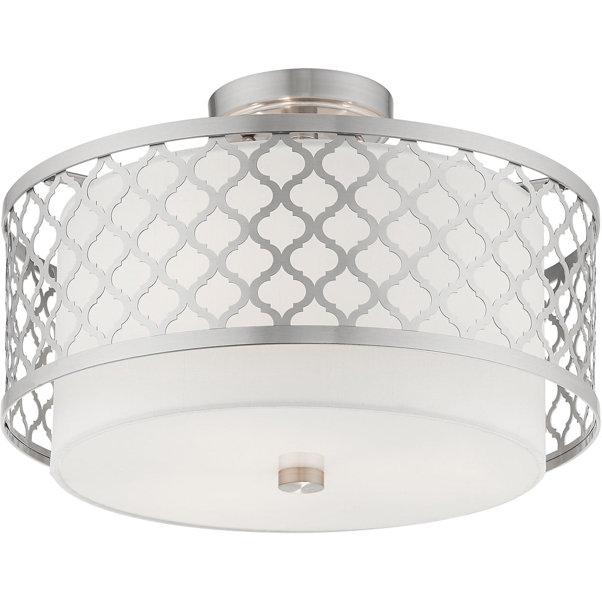 3 Light Brushed Nickel Ceiling Light fixture with Steel base material