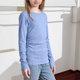 thumbnail image 5 of Camisas lisas de manga larga para niñas, lindas blusas casuales elegantes con cuello redondo, ropa, camisas de cuello redondo, top de poliéster para niñas, 5 of 8