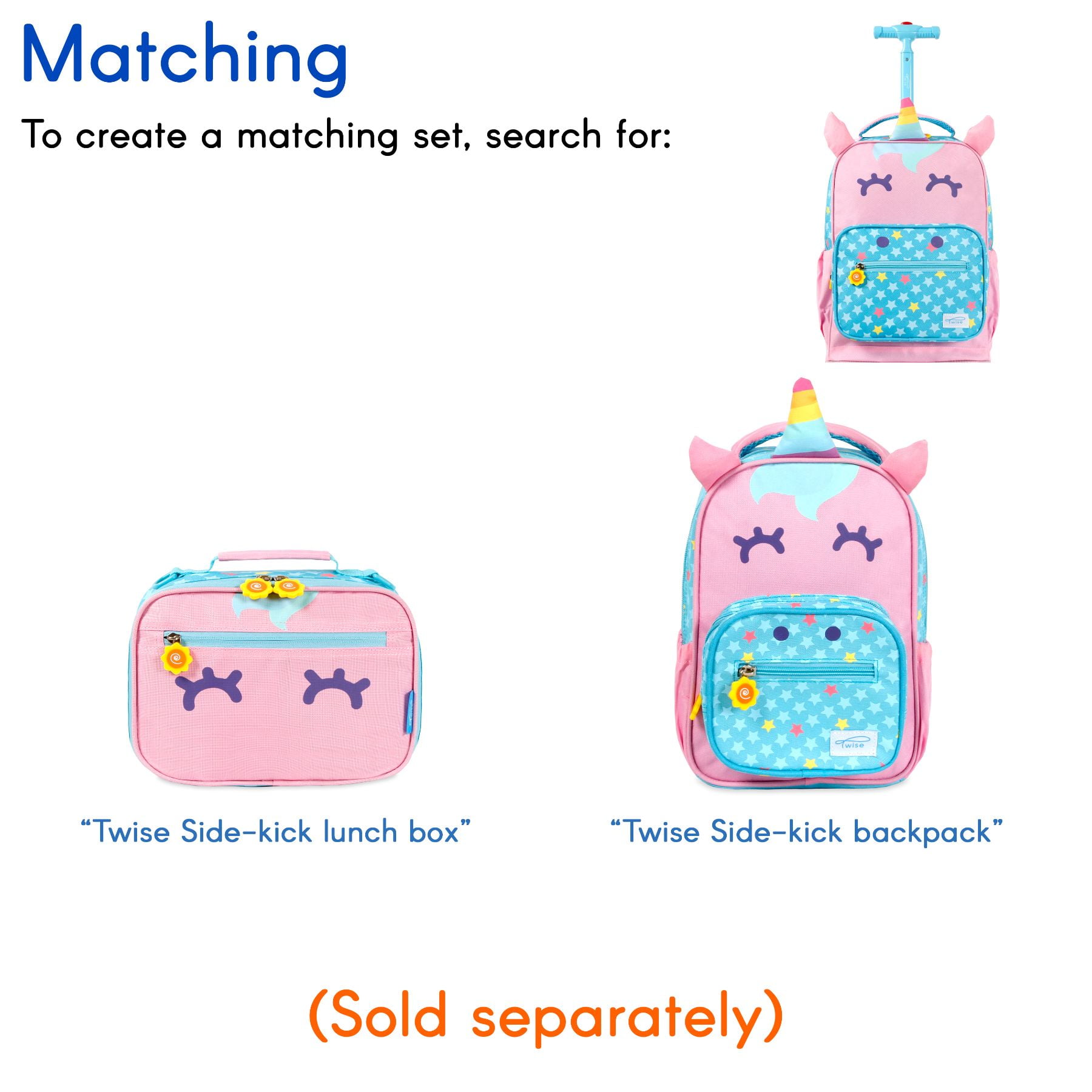 TWISE Twise Side-kick Rolling Backpack, Unicorn