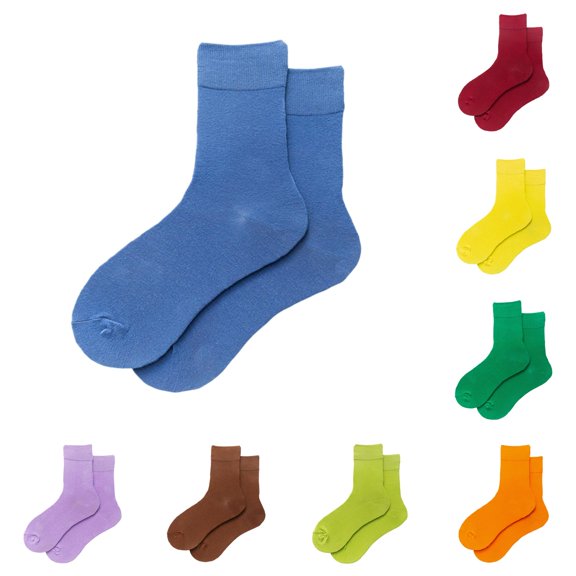 WAYUTE Womens Crew Socks Soft Breathable Solid Color Stretchy Casual Dress Cotton Socks for Daily Work Office Wear