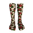 thumbnail image 5 of Honeii Red Fruit Print Calf Socks Sports Socks Seamless Toe, Trouser Socks,Knee High Long Socks for Women and Men-One Size, 5 of 8