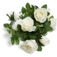 thumbnail image 3 of Nvzi 3 piezas de 6,56 pies de flores artificiales de rosa de seda para colgar en la boda, guirnaldas para decoración del hogar, exterior e interior, flores (blancas), 3 of 5