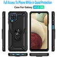 thumbnail image 3 of Samsung Galaxy A12 Case, [Not fit for Samsung Galaxy A10/ Galaxy A11], With [Tempered Glass Screen Protector Included], STARSHOP Drop Protection Ring Kickstand Cover- Black, 3 of 7