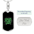 thumbnail image 2 of Crazy Plant Lady Mom Stainless Steel or 18k Gold Premium Swivel Dog Tag Keychain, 2 of 8