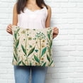 thumbnail image 2 of St Patrick's Day Pillow Covers 18x18 Inch Decorative Throw Pillow Cover, Spring Leaves Green Flowers Plants Beige Sofa Pillowcases Accent Cushion Case Home Decor Bedroom Living Room, 2 of 6
