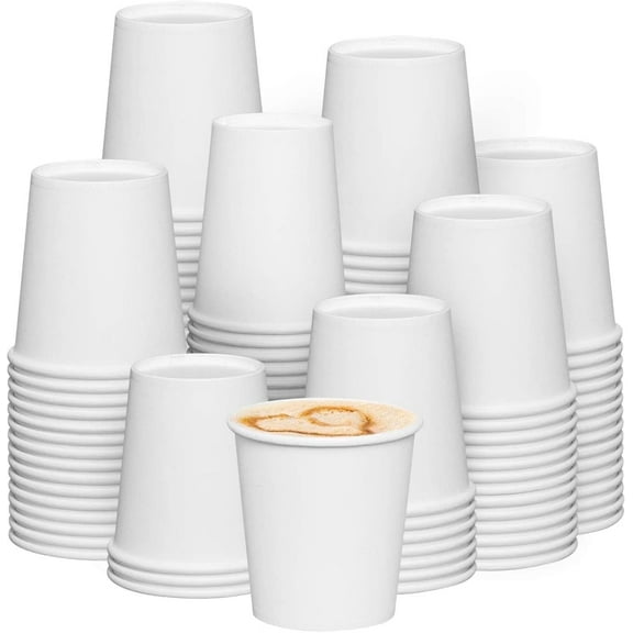 GUSTO 6 oz White Paper Cups Disposable Coffee Cups Espresso Cups, 300-Pack