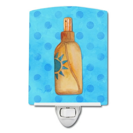 

Caroline s Treasures BB8261CNL Message in a Bottle Blue Polkadot Ceramic Night Light Blue 6x4x3 multicolor