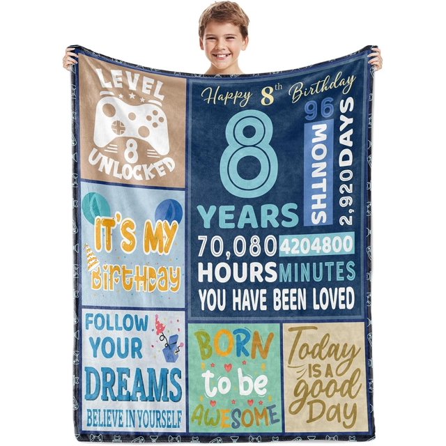 LHSHID 13th Birthday Gifts for Boys Blue Happy 13th Birthday Blanket 13 Year Old Boy Girls Gift Ideas 13th Birthday Decorations Gift Throw Blanket for Teen Son Grandson Nephew 60x80in