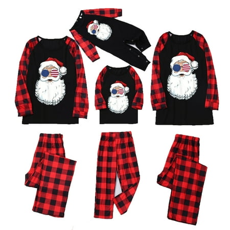 

Kanali Christmas Family Matching Pajamas Set Deer Print Mens Womens Kids Sleepwear