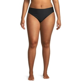 Nicole Miller Women's Plus Size Scoop Bikini Bottom Swimsuit