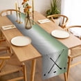 thumbnail image 3 of Sage Green Gray Ombre Table Runner - 48 Inch Long, Kitchen Dining Table Runner Dresser Scarves, Black Hockey Sticks Minimalist Style Farmhouse Decor for Coffee Tables Wedding Party Banquet, 3 of 8