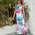 thumbnail image 3 of Flamingo Pattern Art Sleeveless Dress Women's Summer Suit Dresses for Women 2025 Luxury Party Dress, 3 of 7