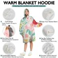 thumbnail image 5 of Wearable Oversized Blanket,Pioneer Flower Floral Print Pattern Wearable Blanket Hoodie for Adults,Cozy Hooded Blankets with Super Pockets,Super Warm Fuzzy Pullover for Women & Men, 5 of 6