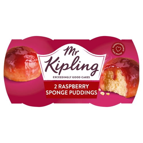 Mr Kipling Raspberry 2 Sponge Puddings, British Import (Pack of 3)