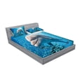 thumbnail image 2 of Ambesonne Fish Fitted Sheet & Pillow Sham Set, Dolphin in Ocean Marine, Queen, Blue Grey, 2 of 2