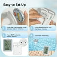 thumbnail image 6 of Tiptop Home Pool Thermometer Easy Read, IPX7 Waterproof Pool Thermometer for Water Temperature, Digital Pool Thermometer with Indoor Monitor & String for Outdoor Swimming Pools Spas Hot Tubs, 6 of 9