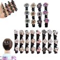 thumbnail image 1 of Pinzas para el cabello trenzadas para mujeres, pinzas para el cabello trenzadas con piedras de cristal brillantes de Newnewlooks con 3 pinzas pequeñas, pinzas para el cabello trenzadas para peinar, pa, 1 of 5