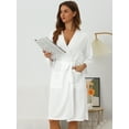 thumbnail image 2 of DARING DIVA Women's Waffle Bathrobe Soft Kimono Spa & Bath Mid-Length Robes L White, 2 of 7