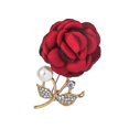 thumbnail image 2 of tasrioml Faux Pearl Fabric Rose Brooch Artificial Flower Brooch Pin for Women Rhinestone Lapel Pin Clothing Accessories for Coat Hat Bag, 2 of 7