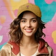 thumbnail image 4 of Dalix Cosmo Embroidered Cap Cotton Cosmopolitan Baseball Cute Cool Dad Hat Womens in Washed Gold, 4 of 5