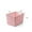 Pink, variant on White Plastic Laundry Basket with Silvery Handles | Space-Saving Organizer for Clothes, Toys & Sports Equipment | Dorm & Home Use | Ventilation Holes | Lightweight & Durable