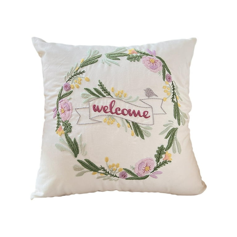 Embroidery Pillow Covers Kits Gift DIY Sewing Craft Decorative