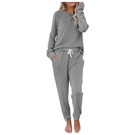 

Soighxzc Cold Weather Warm Comfy Pajamas 2 Piece Base Women s Long Pajama Suit Layer Thermal Underwear XX Large Grey