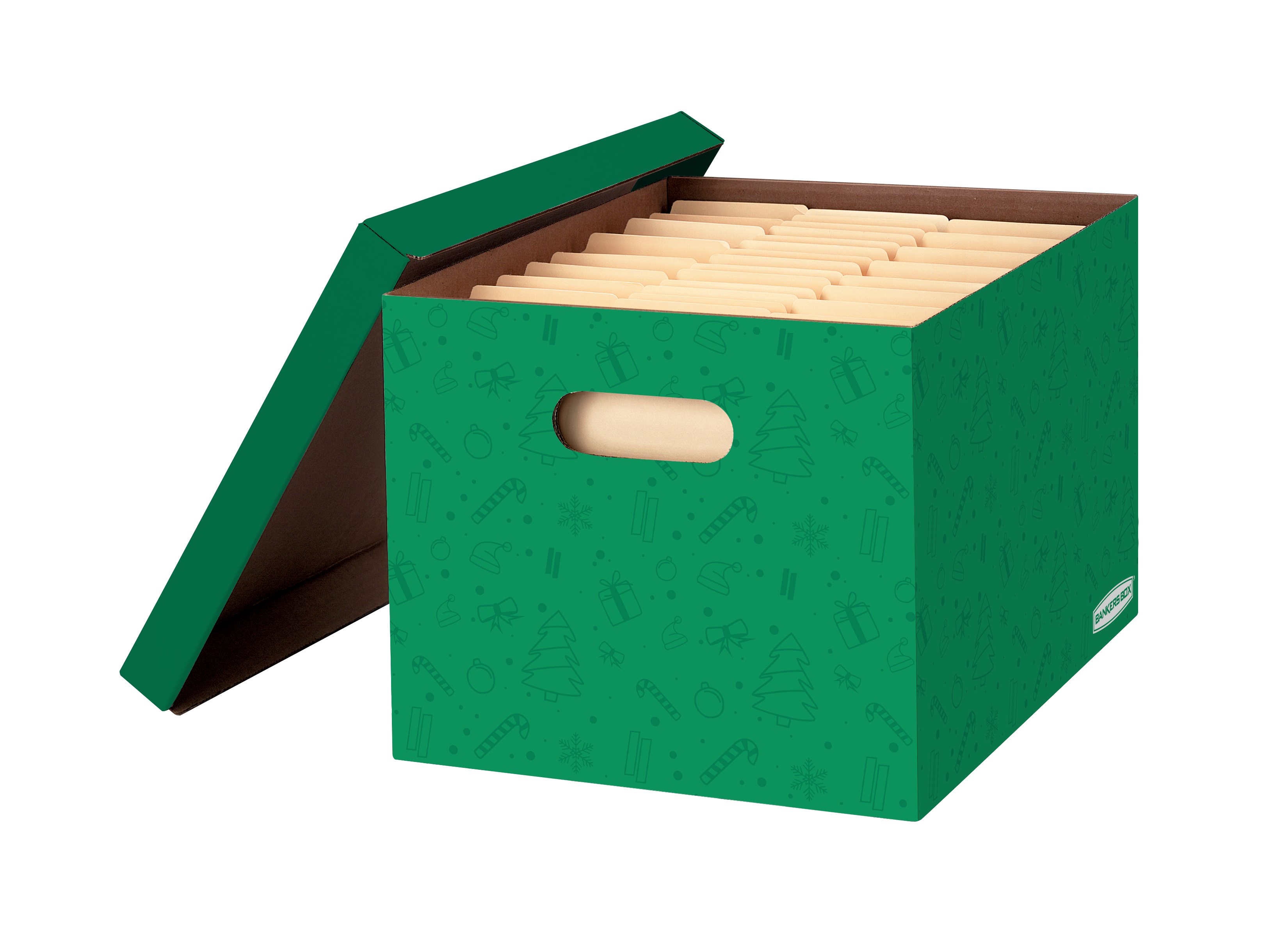 Bankers Box Holiday Corrugate Storage Box, 5-Pack, Green