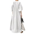 thumbnail image 2 of PALACLOTH Women Loose Lantern 3/4 Sleeve Henley Maxi Dress With Pocket, 2 of 3