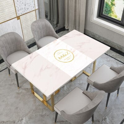 

ASWMXR 1.5mm Thick Marble Printing Crystal Boards Mats Soft Glass Tablecloth PVC Oilproof Kitchen Dining Table Covers Furniture Pads