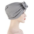 thumbnail image 6 of Prolriy Turbans for Women Muslim Turban Hatbow Hair Bonnet Head Scarf Wrap Cover Head Wraps Hats for Women Grey, 6 of 7