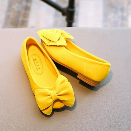 

Kids Retro Shoes Girls Cute Solid Bow Design Princess Shoe Children Flat Mary Jane Flat Shoes