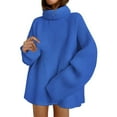 thumbnail image 1 of IMENGL Winter oversized turtleneck chunky sweater, Blue XL, Size M-XL, 1 of 4