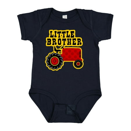 

Inktastic Red Tractor Little Brother Gift Baby Boy Bodysuit