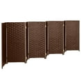 thumbnail image 4 of Red Lantern 3 ft. Short Woven Fiber Folding Screen - Dark Mocha - 8 Panel, 4 of 7