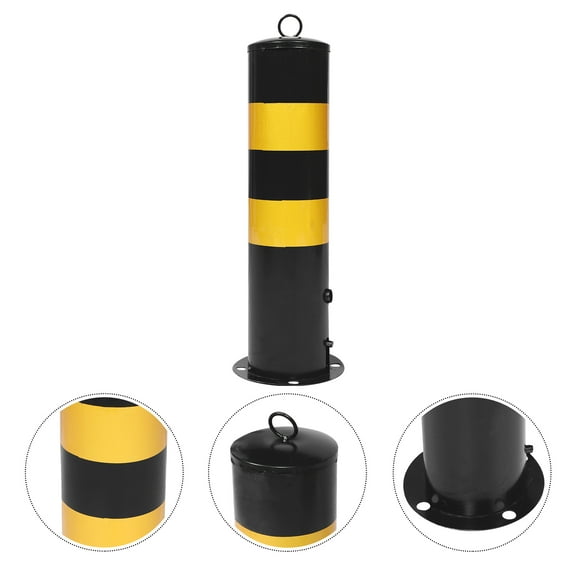 Milisten Traffic Control Parking Barrier Steel Yellow 1Pcs