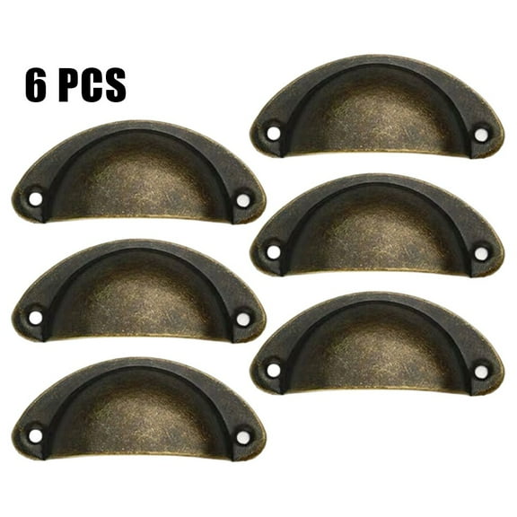 6Pcs Cup handles Shell Pull Kitchen Cupboard Cabinet Door Furniture Drawer