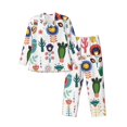 thumbnail image 1 of Fotbe Alpaca Flower Pijama de Hombre con Estampado de Manga Larga, Conjunto de 2 Piezas, Ropa de Dormir Suave y Cómoda con Bolsillos-X-Large, 1 of 7