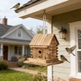 thumbnail image 5 of Wooden Bird House and Feeder for Outdoors, Hanging Bird Nest Box for Courtyard Garden, Parrot Breeding and Wild Birds, Paintable DIY Graffiti Design, 5 of 6